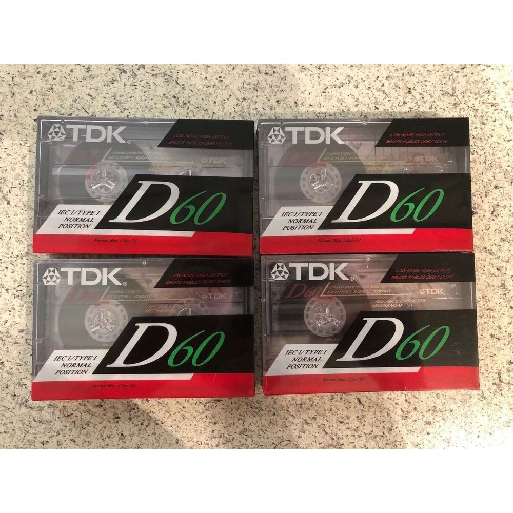 4 Tapes TDK high output blank audio cassette d 60